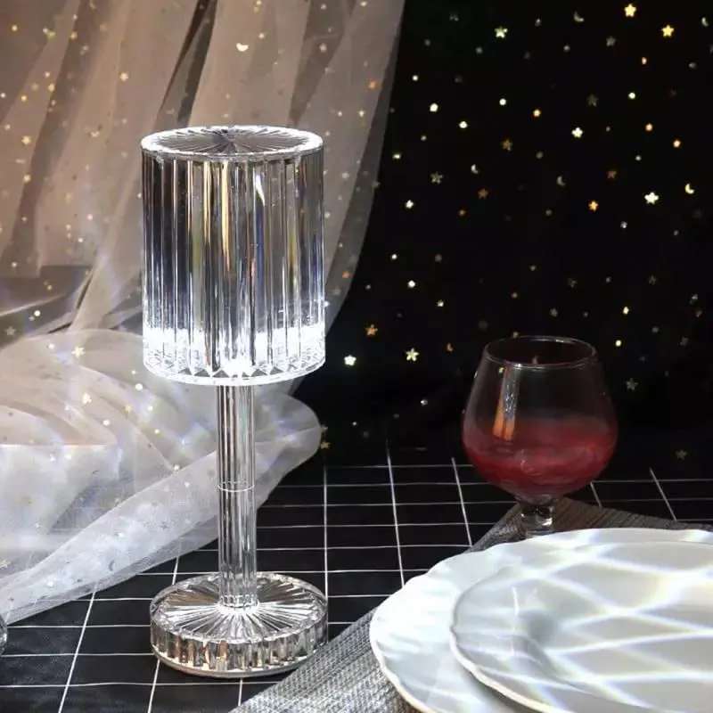 Lampada da tavolo touch senza fili ricaricabile usb effetto cristallo in acrilico abatjour per camera da letto bar
