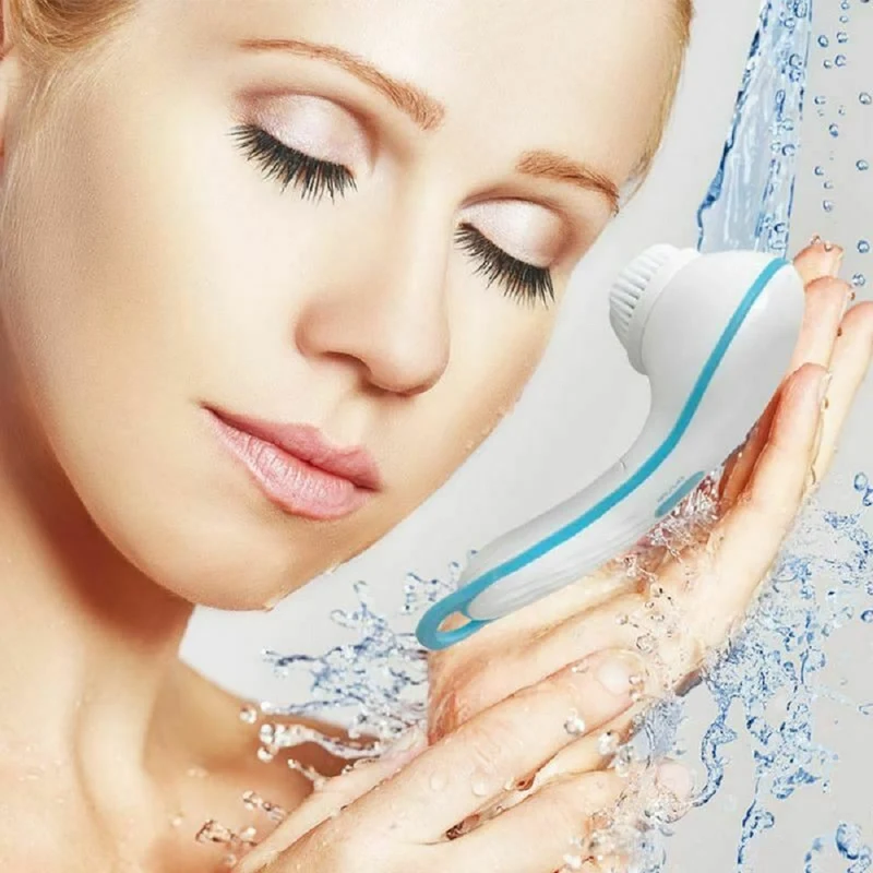 Spazzola Per Pulizia Viso 3 Funzioni 2 Ricambi Cura Faccia Spin Spa Brush Facial