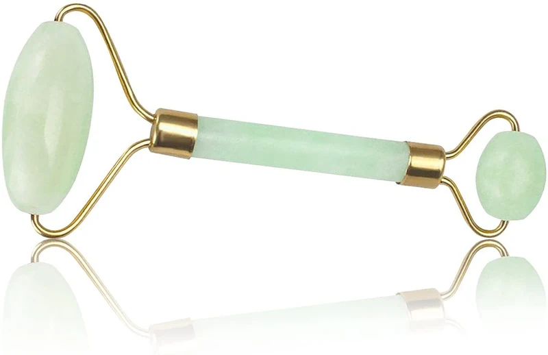 Rullo Massaggiatore di Giada Pietra Naturale e Massaggiante Gua-Sha per Il Viso