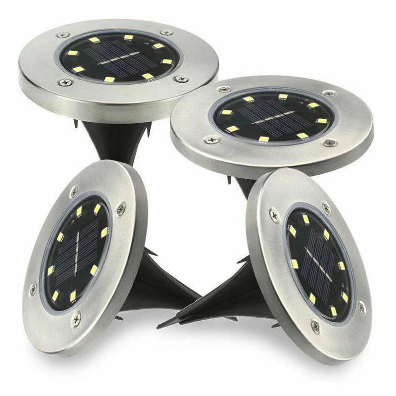 Kit 4 Faretti da Giardino con 8 LED Impermeabili