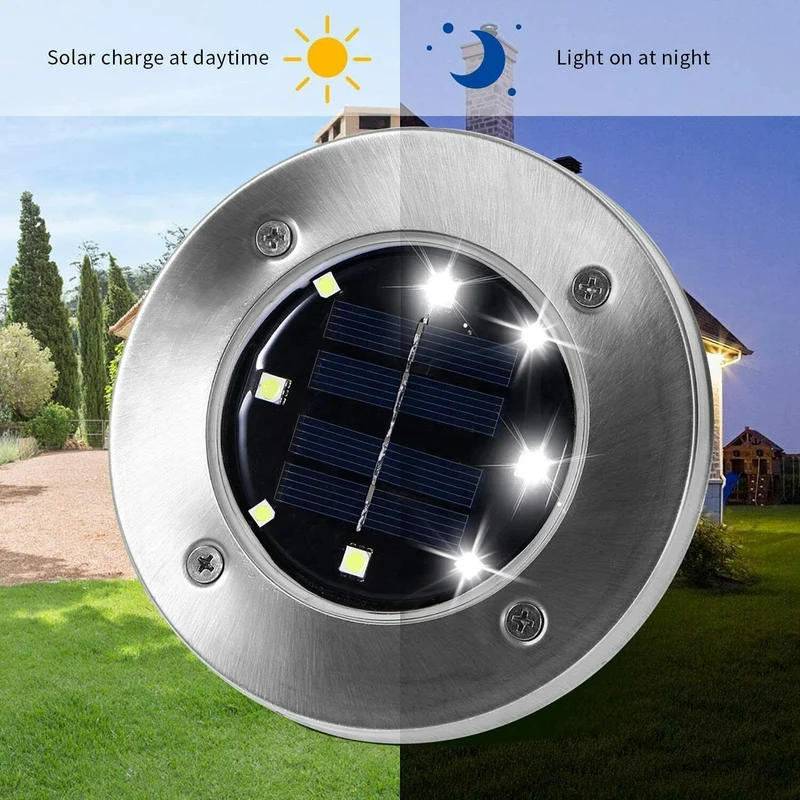 Kit 4 Faretti da Giardino con 8 LED Impermeabili