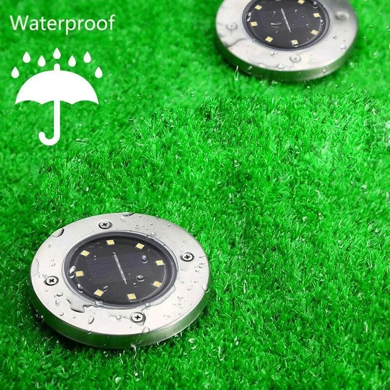 Kit 4 Faretti da Giardino con 8 LED Impermeabili