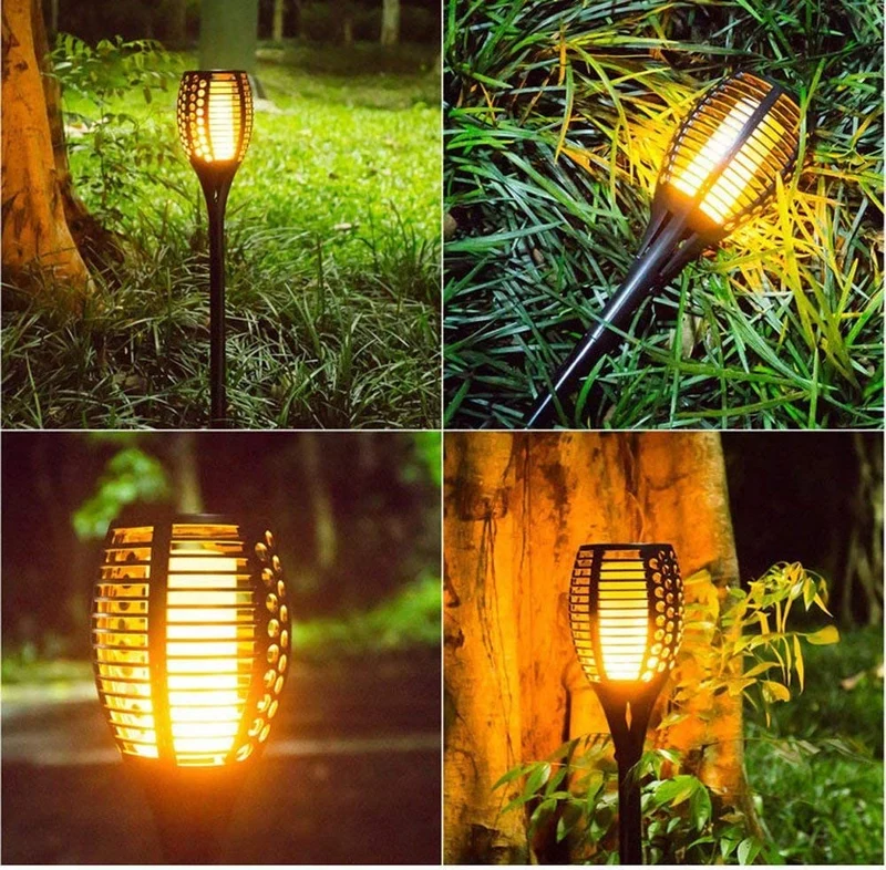 2 Torce Solari a Led Effetto Fiamma da Giardino Impermeabili