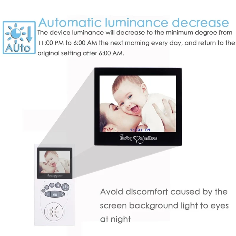 Wireless Camera TFT LCD Baby Monitor Video Visione Notturna Ad Infrarossi in Tempo Reale Audio Bambino 2.4 Pollici