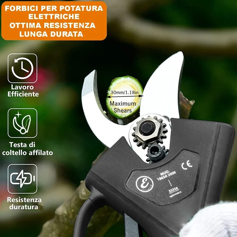 Set Forbici Potatura Elettriche 48V + Mini Sega 24V - 2 Batterie