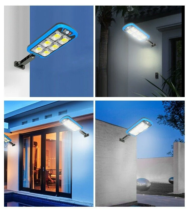 Lampione 150 led cob da esterno con pannello solare sensore movimento lampione