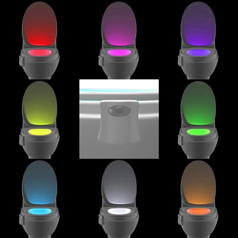 Wc Led Night Light 8 Colori Led variabili Light bowl sensore di movimento