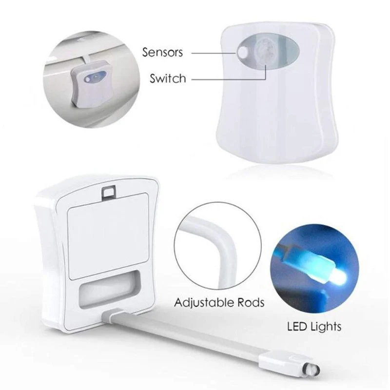 Wc Led Night Light 8 Colori Led variabili Light bowl sensore di movimento