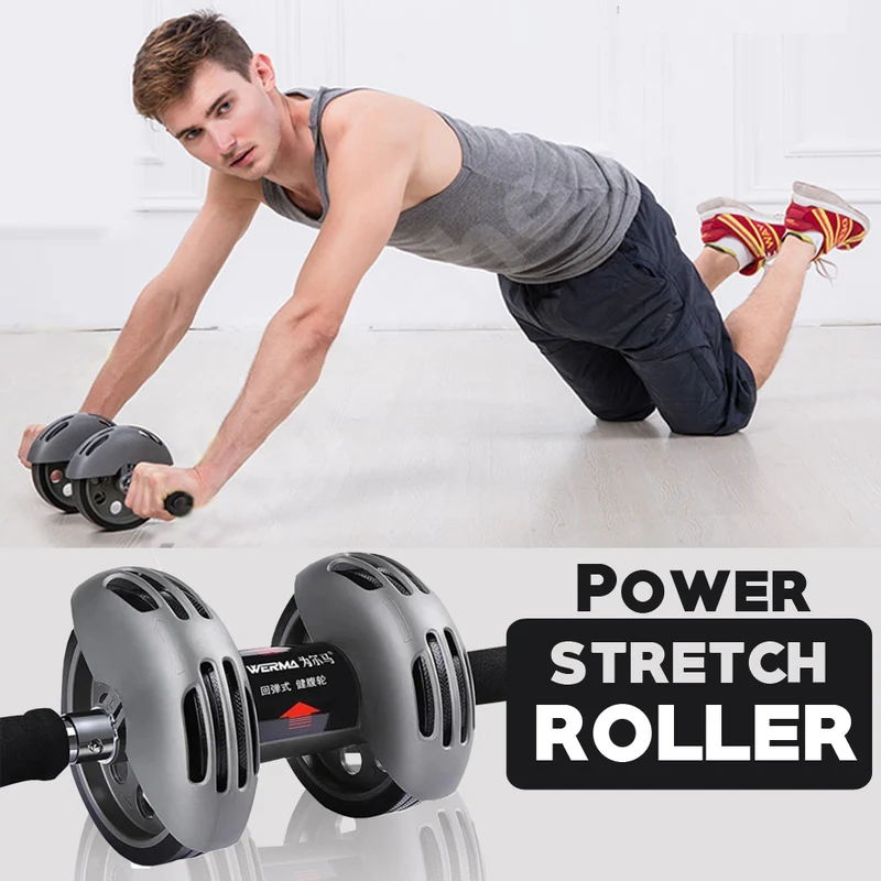 Attrezzo Fitness Power Stretch Roller Wt-e08 Addominali Braccia Spalle Dorsali