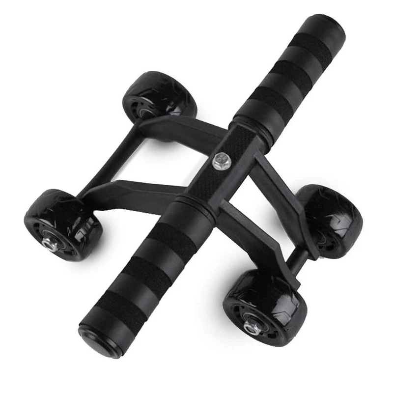Attrezzo per addominali 4 ruote palestra abdominal wheel con tappetino fitness