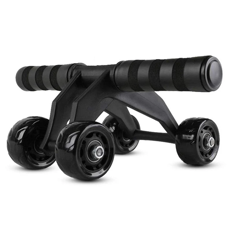 Attrezzo per addominali 4 ruote palestra abdominal wheel con tappetino fitness
