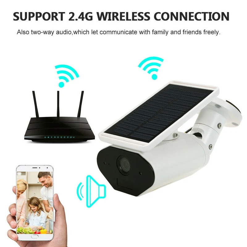 Telecamera di sorveglianza per sicurezza WiFi 1080p 2mpx a batteria solare