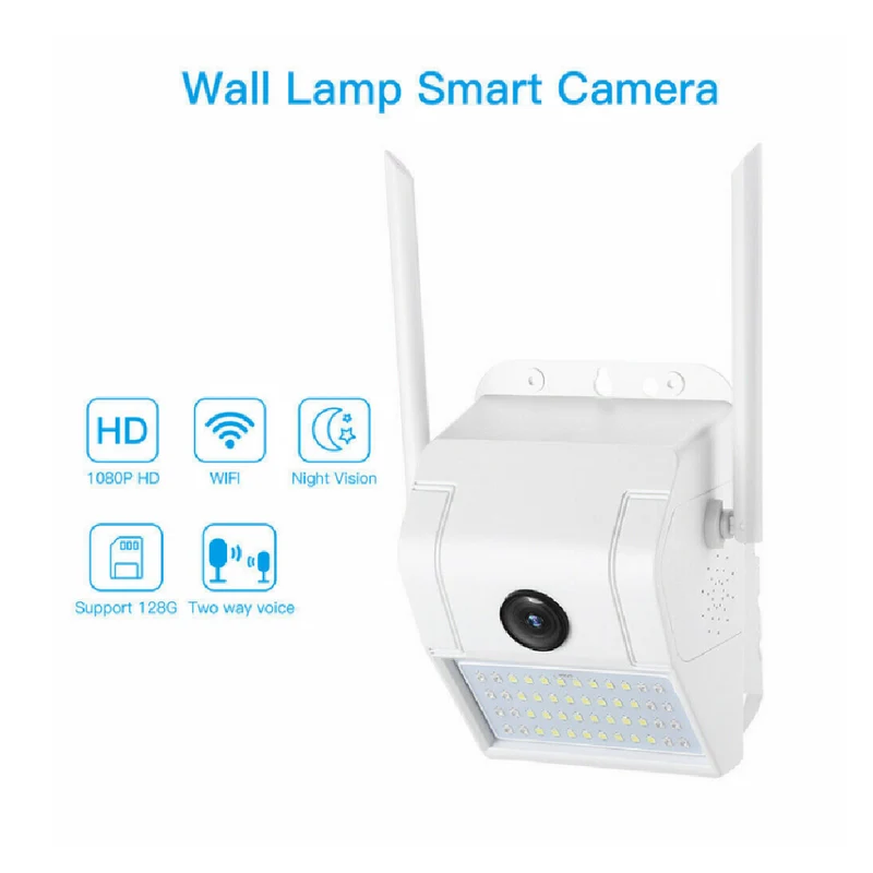 Telecamera ip WiFi esterno 2mp 1080 led sensore allarme luce faro ip66 camera sd