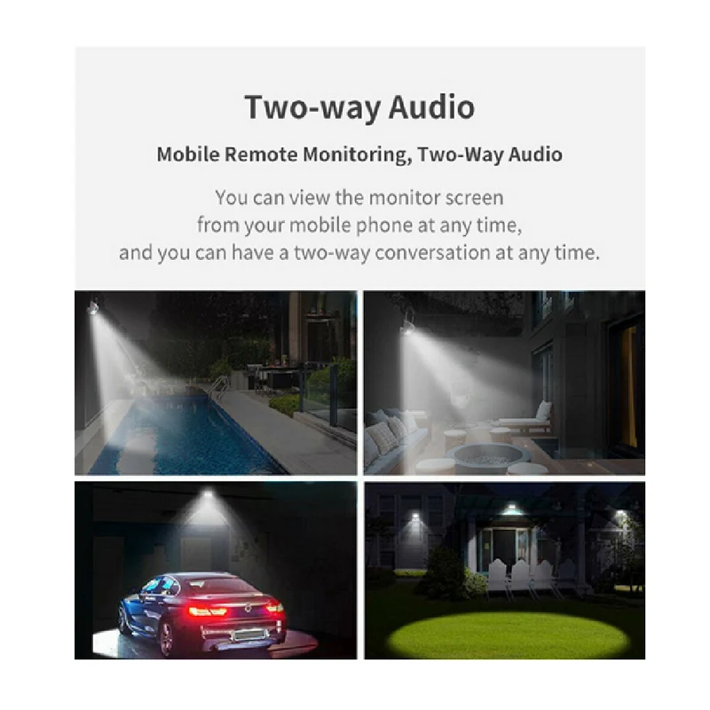 Telecamera ip WiFi esterno 2mp 1080 led sensore allarme luce faro ip66 camera sd