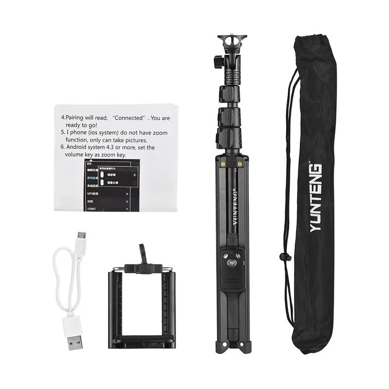 Treppiede Portatile selfie stick con Phone Holder telecomando bluetooth