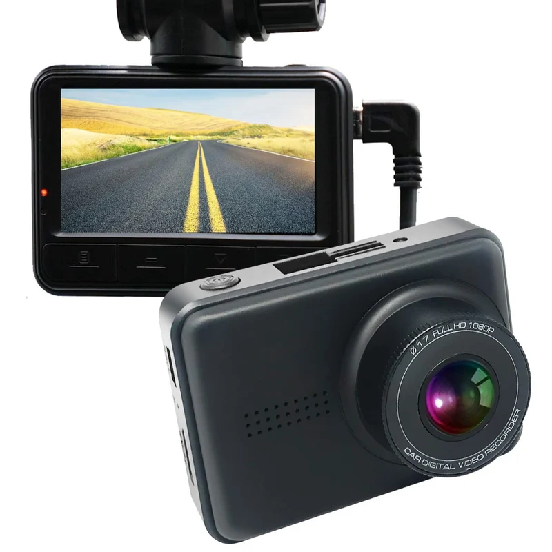 Dash Cam DVR Cam Telecamera per Auto 1080P Alta Risoluzione HD, Grandangolo 165°, Registrazione di Guida DVR con Visione Notturna G-sensor