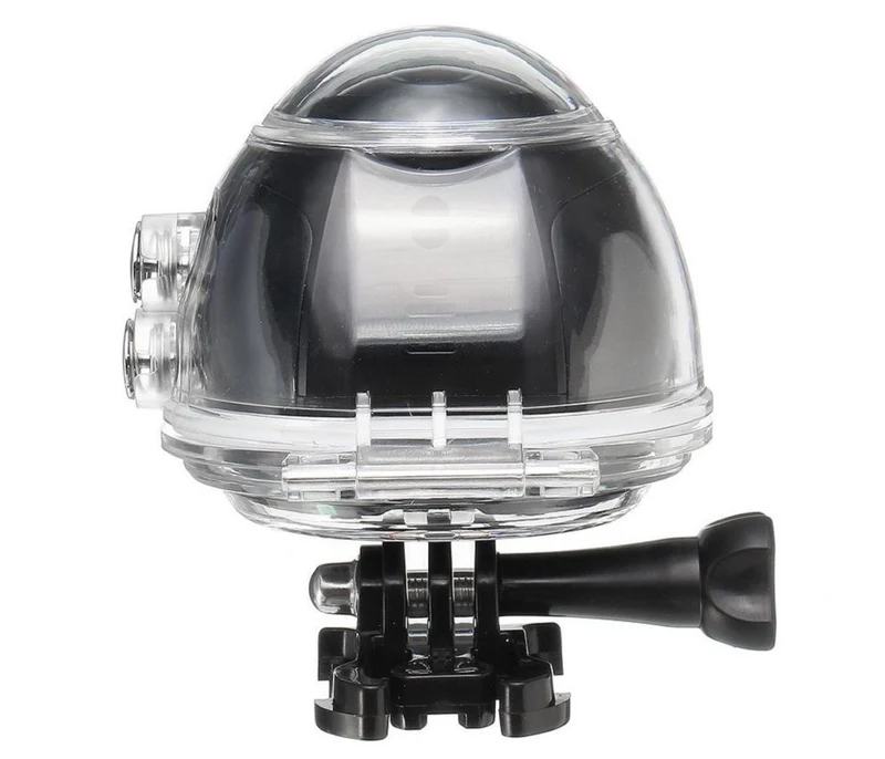 Action cam a 360° 4k fotocamera con wifi panoramica grandangolare 220°, 30 fps, vr 5 mp, hdmi con dv player