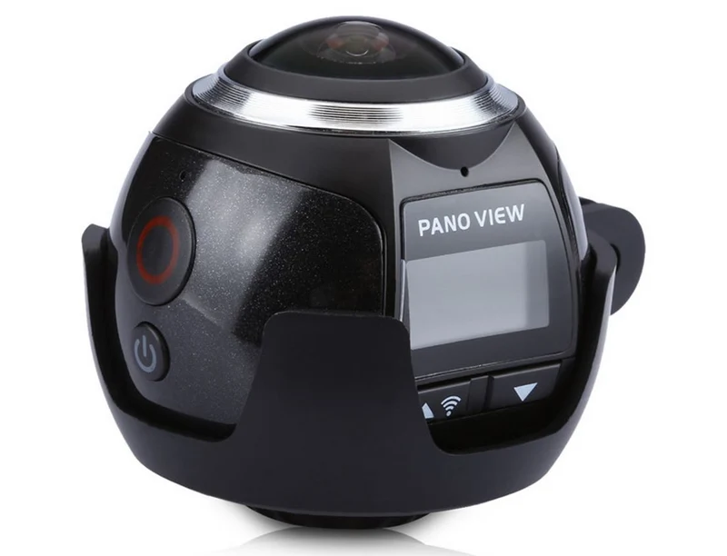 Action cam a 360° 4k fotocamera con wifi panoramica grandangolare 220°, 30 fps, vr 5 mp, hdmi con dv player