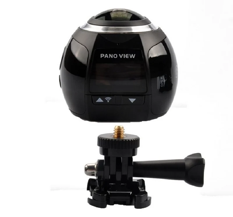 Action cam a 360° 4k fotocamera con wifi panoramica grandangolare 220°, 30 fps, vr 5 mp, hdmi con dv player