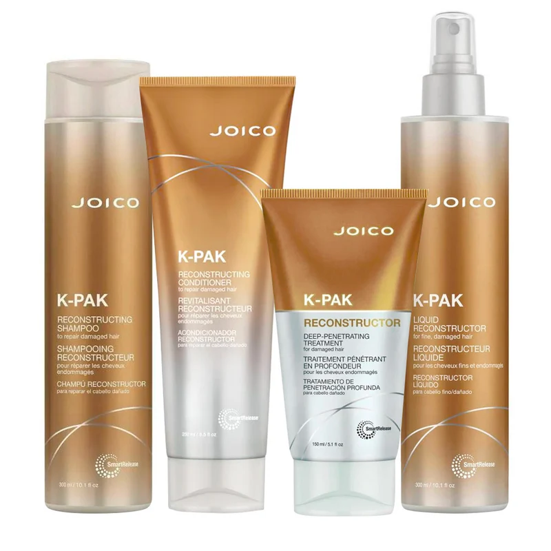 Joico K-pak Reconstructing Shampoo 300ml Conditioner 250ml Treatment150ml Reconstructor 300ml
