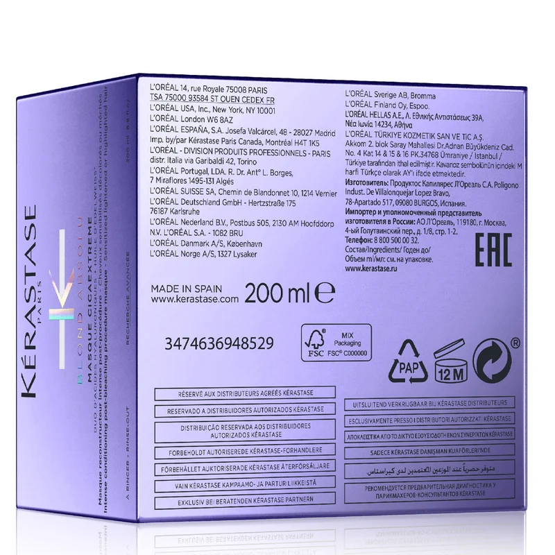 Kerastase Blond Absolu Masque Cicaextreme 200ml - maschera ristrutturante capelli decolorati