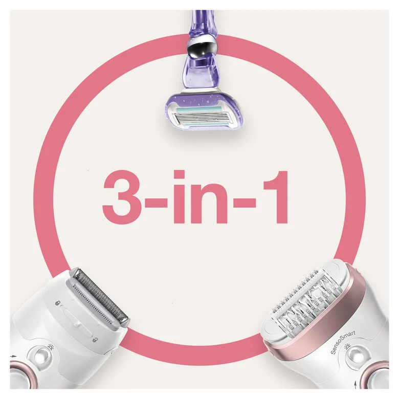 Braun Silk-épil 9 9-870, Epilatore Donna Bianco/Oro Rosa Per Una Rimozione Duratura Dei Peli