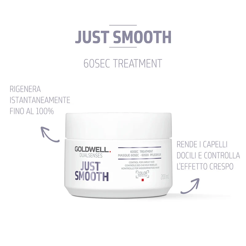 Goldwell Dualsenses Just Smooth 60Sec Treatment 200ml - trattamento per capelli indisciplinati e crespi