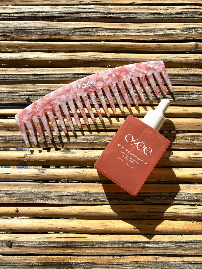 Peigne en acétate - Rose Marbré