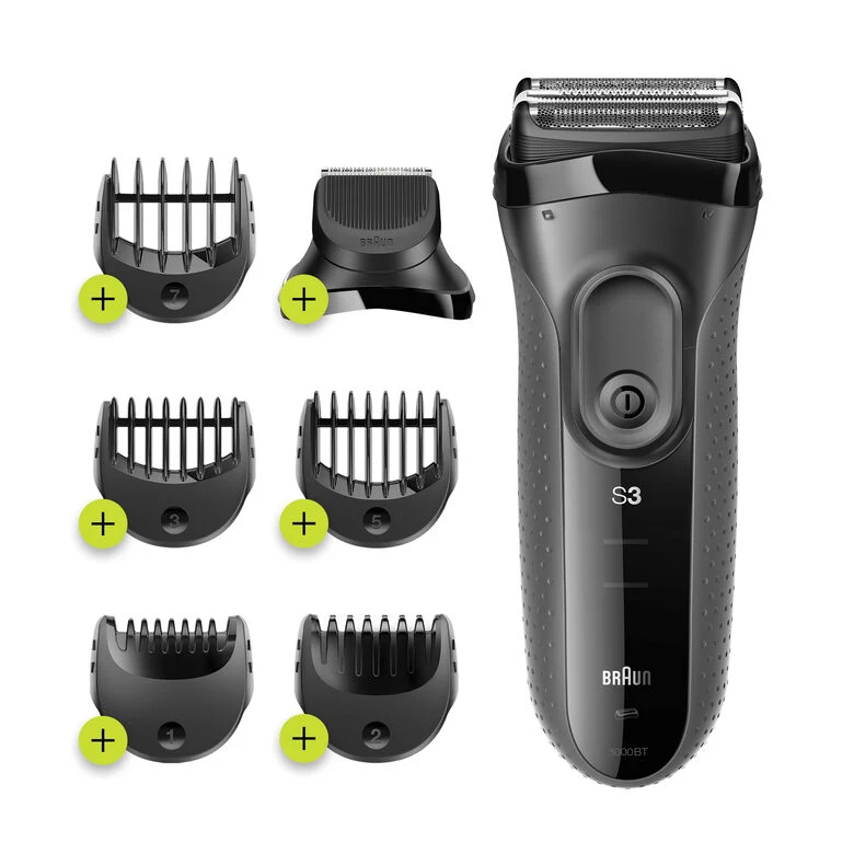 Braun BeardTrimmer Series 3 3000BT Shave&Style Rasoio Da Barba Elettrico Da Uomo, Nero/Grigio