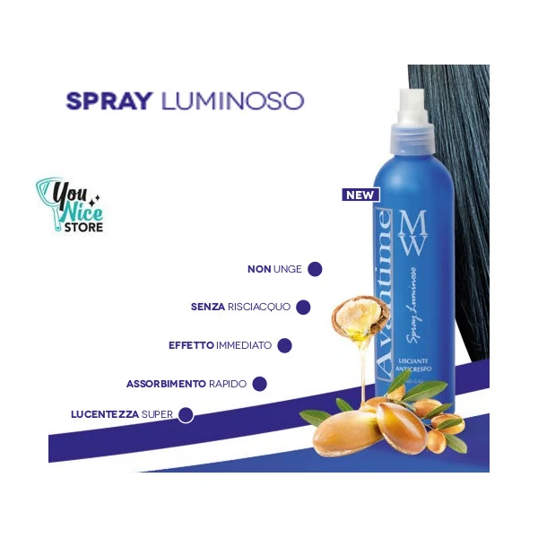 Spray Luminoso Lisciante Anti crespo My Way 250 ml all'olio di argan