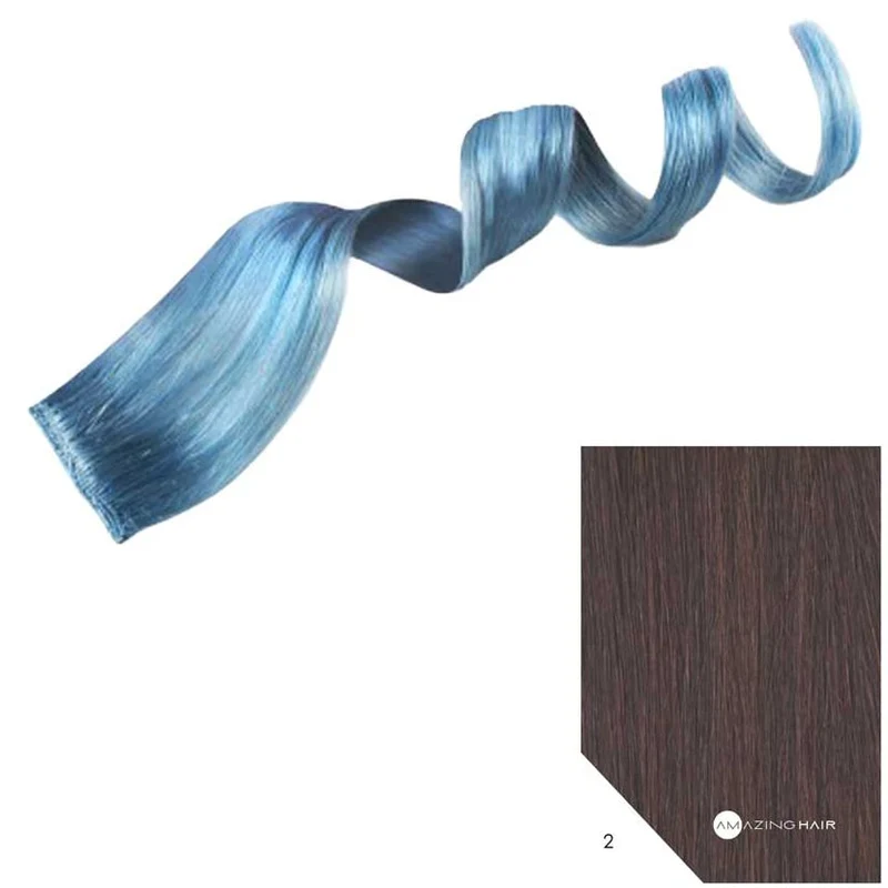 20" Human Hair Single Clip-in - #2 Chocolate Brown