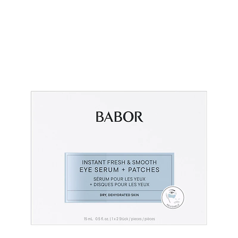 Babor Skinovage Moisturizing Instant Fresh & Smooth Eye Serum + Patches - siero contorno occhi + patches