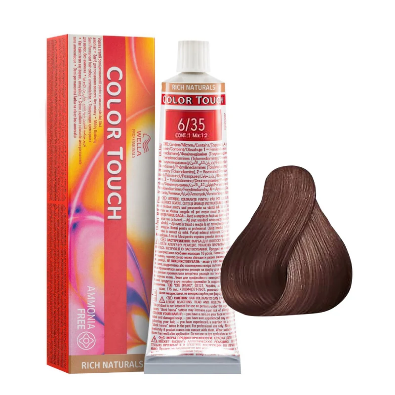 Wella Color Touch Rich Naturals 6/35 Biondo Scuro Dorato Mogano 60ml - colore semi permanente senza ammoniaca