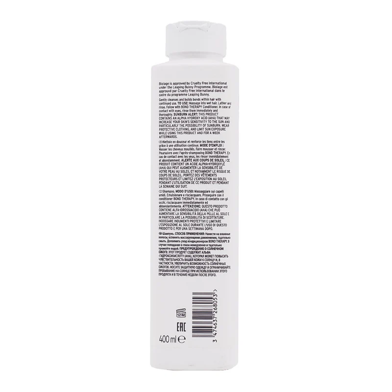 Biolage Professional Hair Spa Bond Therapy Shampoo 400ml - shampoo capelli danneggiati