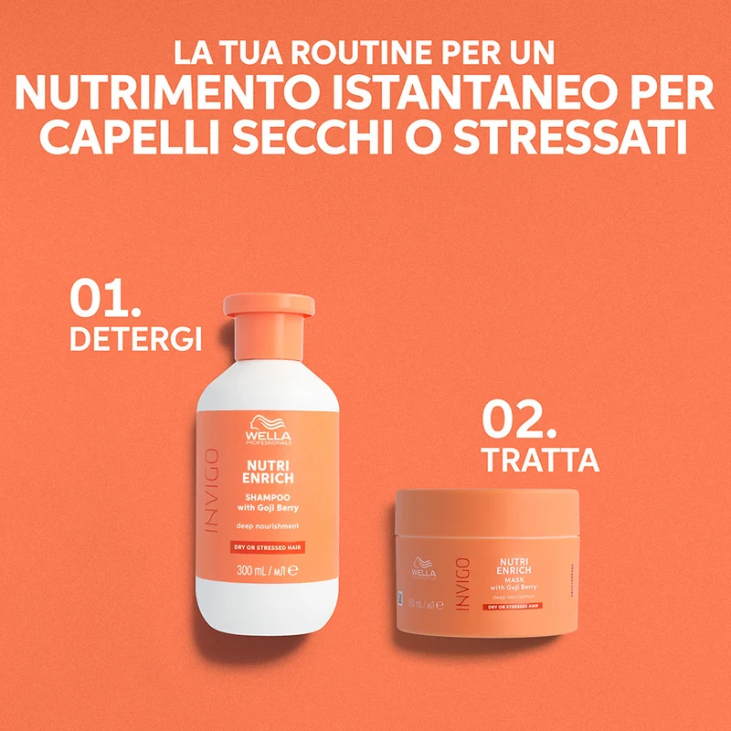 Wella Invigo Nutri Enrich Deep Nourishing Shampoo 100ml - shampoo capelli secchi e stressati