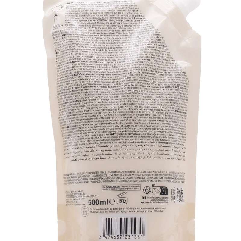 Kerastase Densifique Bain Densitè Refill 500ml - eco-ricarica shampoo densificante