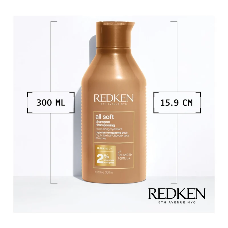 Redken All Soft Shampoo 300 ML – Shampoo per Capelli Secchi