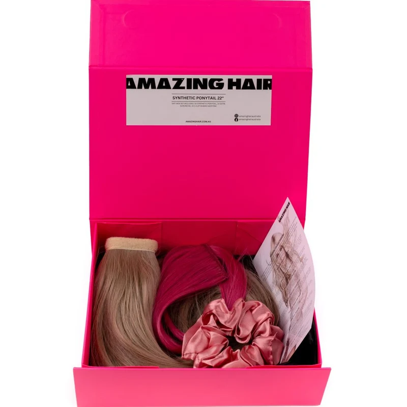 Gift Box With Synthetic Ponytail 22" #2 Choc Brown