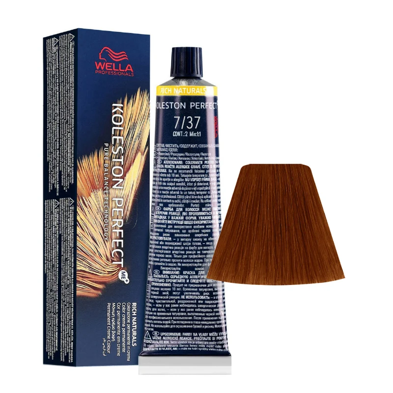 Wella Koleston Perfect Me+ Rich Naturals 7/37 Biondo Medio Dorato Sabbia 60ml - colorazione permanente