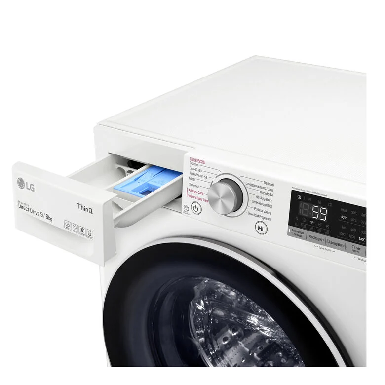 LG F4DV509H0E Lavasciuga Intelligente AIDD 9/6kg Vapore TurboWash 1400 Giri/min Carica frontale Classe E