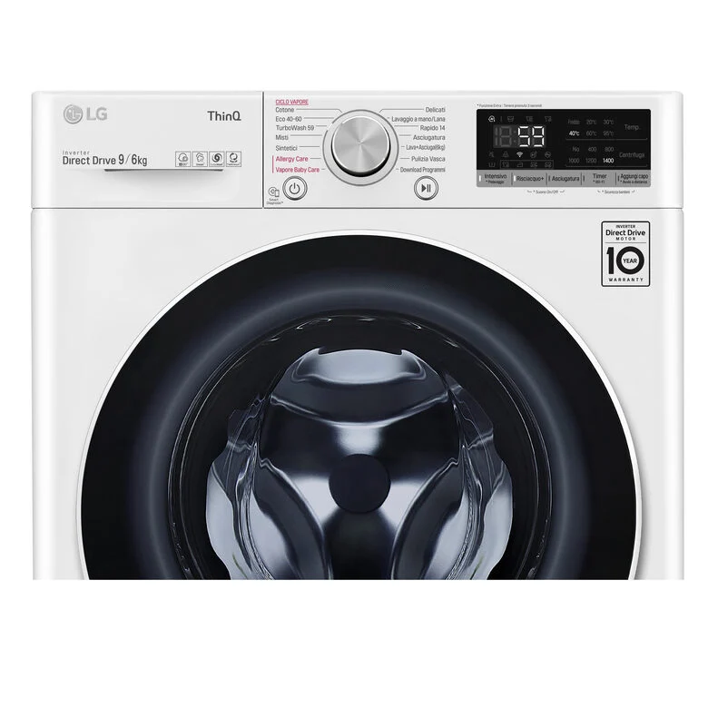 LG F4DV509H0E Lavasciuga Intelligente AIDD 9/6kg Vapore TurboWash 1400 Giri/min Carica frontale Classe E