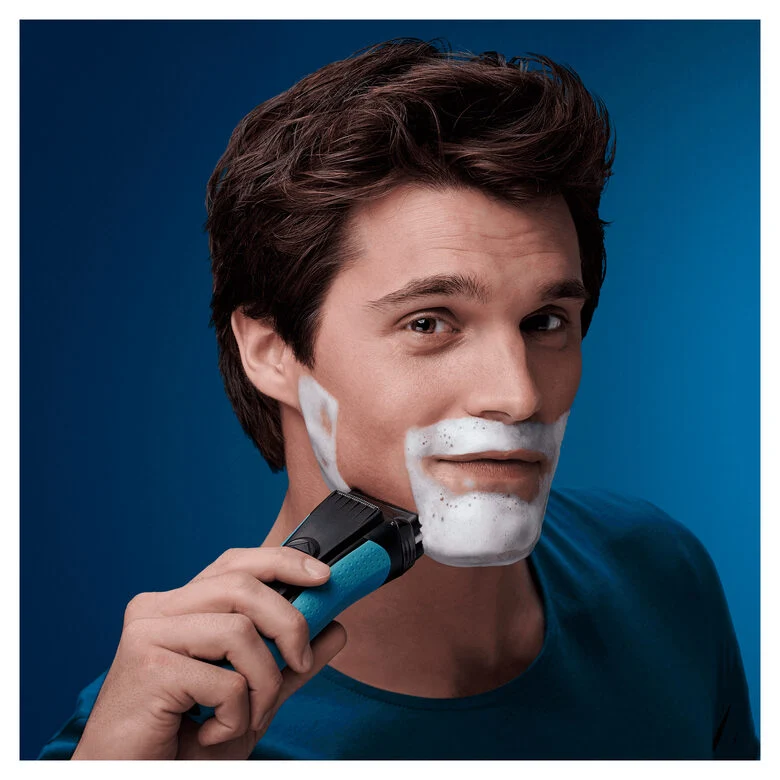 Braun Series 3 ProSkin 3040s Rasoio Barba Elettrico, Nero/Blu