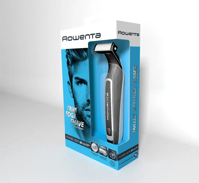 Rowenta TN6000 Forever Sharp per Radere, Regolare e Rifinire, Lame in Acciaio Inox Autoaffilanti e 3 Pettini Regolabarba, Batteria al Litio, Autonomia 120 min