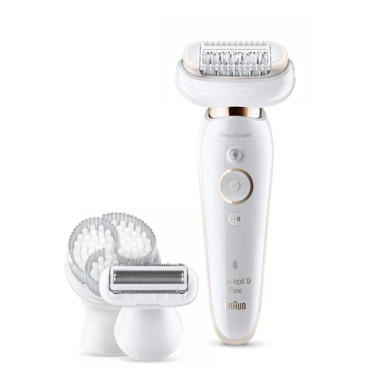 Braun Silk-épil 9 Flex 9-030 - Epilatore Elettrico Donna Bianco/Oro Con Testina Flessibile Per Un’Epilazione Più Semplice
