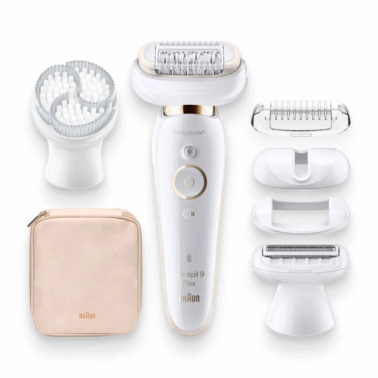 Braun Silk-épil 9 Flex 9-030 - Epilatore Elettrico Donna Bianco/Oro Con Testina Flessibile Per Un’Epilazione Più Semplice