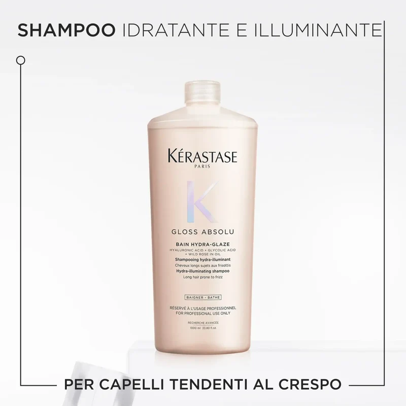 Kerastase Shampoo Gloss Absolu Bain Hydra-Glaze 1000 ml - Capelli Crespi