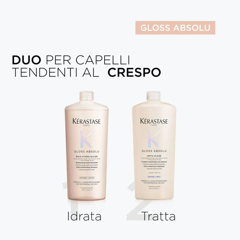 Kerastase Shampoo Gloss Absolu Bain Hydra-Glaze 1000 ml - Capelli Crespi