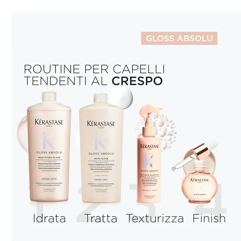 Kerastase Shampoo Gloss Absolu Bain Hydra-Glaze 1000 ml - Capelli Crespi