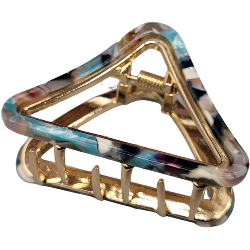 Marbled Trigon Metal Clip - Rain
