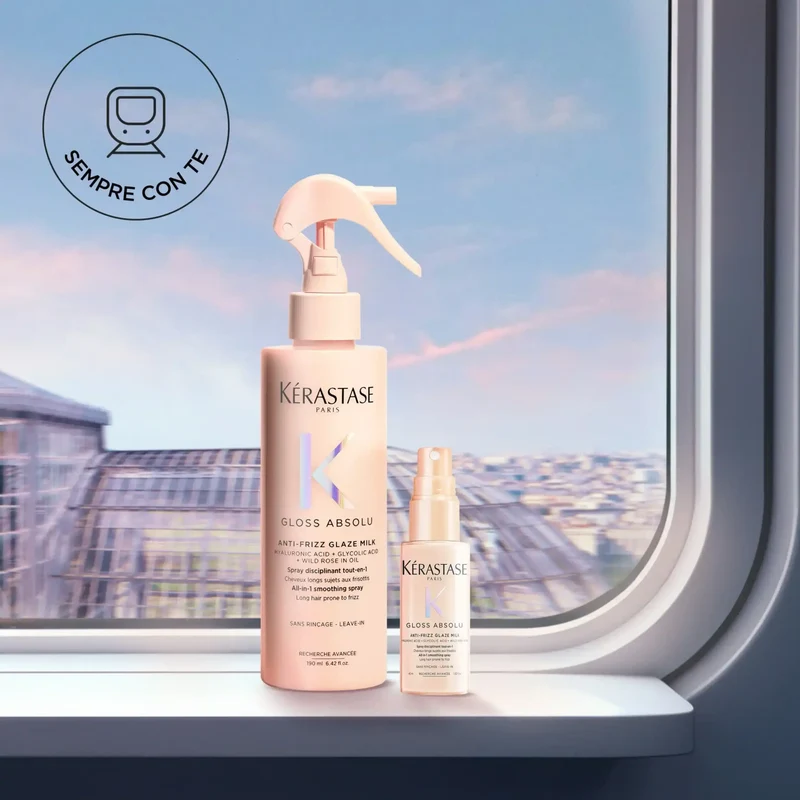 Kérastase Gloss Absolu Anti-Frizz Glaze Milk 45 ml – Spray Termoprotettore Anti-Crespo Effetto Gloss